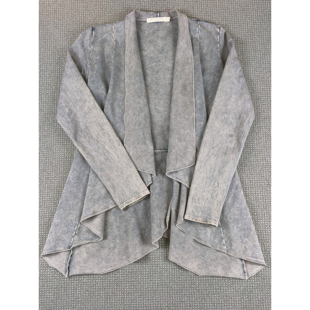 Testimony Los Angeles Mineral Wash Draped Waterfall Cardigan Jacket XS Gray